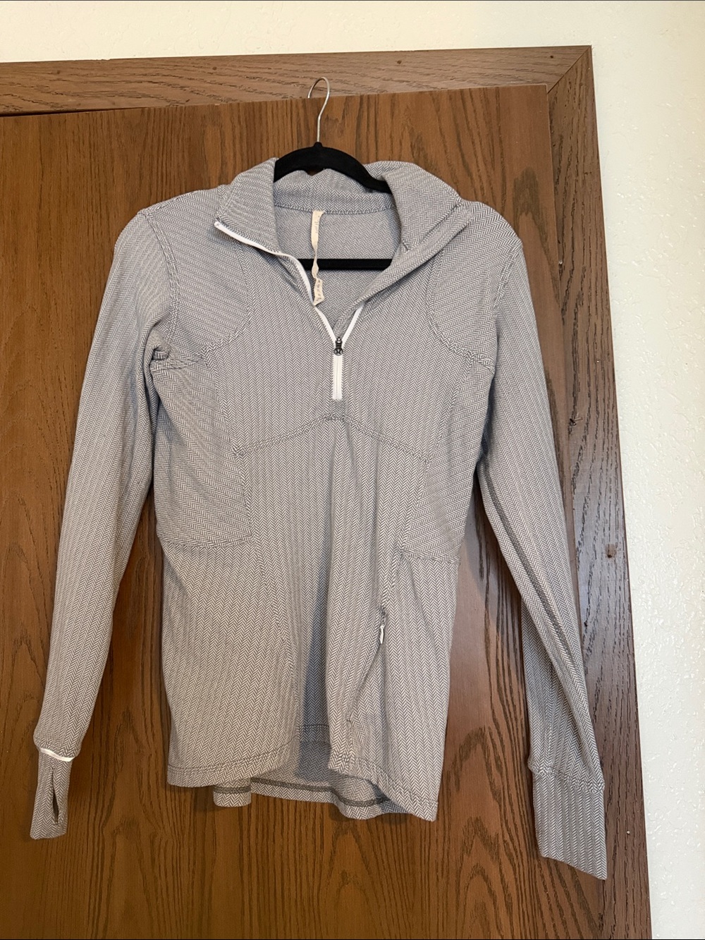 lululemon athletica Heather Light Gray Half-Zip Hooded Pullover